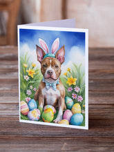 Load image into Gallery viewer, Pit Bull Terrier Easter Egg Hunt Greeting Cards - Blank Note Cards – 8-Pack of Artist-Designed Cards with Envelopes