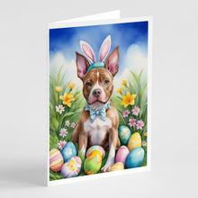Load image into Gallery viewer, Pit Bull Terrier Easter Egg Hunt Greeting Cards - Blank Note Cards – 8-Pack of Artist-Designed Cards with Envelopes