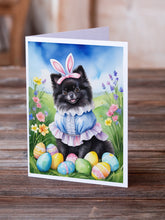 Load image into Gallery viewer, Pomeranian Easter Egg Hunt Greeting Cards - Blank Note Cards – 8-Pack of Artist-Designed Cards with Envelopes