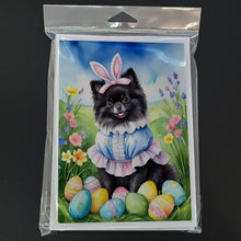 Load image into Gallery viewer, Pomeranian Easter Egg Hunt Greeting Cards - Blank Note Cards – 8-Pack of Artist-Designed Cards with Envelopes