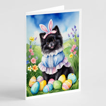Load image into Gallery viewer, Pomeranian Easter Egg Hunt Greeting Cards - Blank Note Cards – 8-Pack of Artist-Designed Cards with Envelopes
