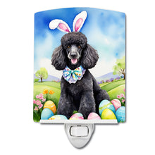 Load image into Gallery viewer, Black Poodle Easter Egg Hunt Ceramic Night Light
