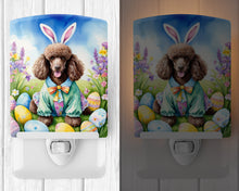 Load image into Gallery viewer, Chocolate Poodle Easter Egg Hunt Ceramic Night Light