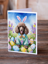 Load image into Gallery viewer, Chocolate Poodle Easter Egg Hunt Greeting Cards - Blank Note Cards – 8-Pack of Artist-Designed Cards with Envelopes