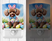 Load image into Gallery viewer, Chocolate Poodle Easter Egg Hunt Ceramic Night Light