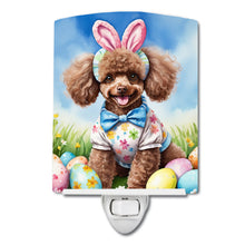 Load image into Gallery viewer, Chocolate Poodle Easter Egg Hunt Ceramic Night Light