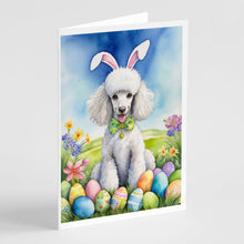 Load image into Gallery viewer, White Poodle Easter Egg Hunt Greeting Cards - Blank Note Cards – 8-Pack of Artist-Designed Cards with Envelopes