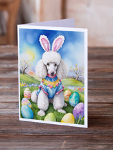 Load image into Gallery viewer, White Poodle Easter Egg Hunt Greeting Cards - Blank Note Cards – 8-Pack of Artist-Designed Cards with Envelopes