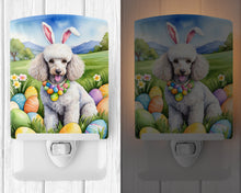 Load image into Gallery viewer, White Poodle Easter Egg Hunt Ceramic Night Light