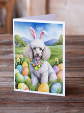Load image into Gallery viewer, White Poodle Easter Egg Hunt Greeting Cards - Blank Note Cards – 8-Pack of Artist-Designed Cards with Envelopes