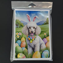 Load image into Gallery viewer, White Poodle Easter Egg Hunt Greeting Cards - Blank Note Cards – 8-Pack of Artist-Designed Cards with Envelopes