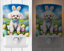 Load image into Gallery viewer, White Poodle Easter Egg Hunt Ceramic Night Light