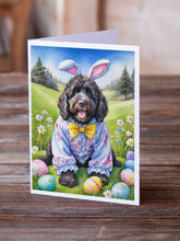 Load image into Gallery viewer, Portuguese Water Dog Easter Egg Hunt Greeting Cards - Blank Note Cards – 8-Pack of Artist-Designed Cards with Envelopes