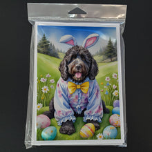 Load image into Gallery viewer, Portuguese Water Dog Easter Egg Hunt Greeting Cards - Blank Note Cards – 8-Pack of Artist-Designed Cards with Envelopes