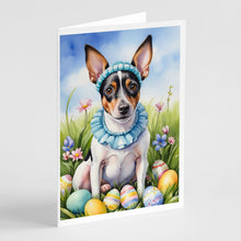 Load image into Gallery viewer, Rat Terrier Easter Egg Hunt Greeting Cards - Blank Note Cards – 8-Pack of Artist-Designed Cards with Envelopes