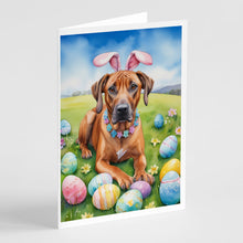 Load image into Gallery viewer, Rhodesian Ridgeback Easter Egg Hunt Greeting Cards - Blank Note Cards – 8-Pack of Artist-Designed Cards with Envelopes