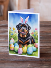 Load image into Gallery viewer, Rottweiler Easter Egg Hunt Greeting Cards - Blank Note Cards – 8-Pack of Artist-Designed Cards with Envelopes