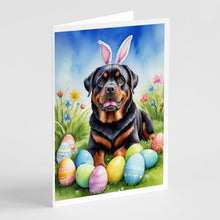 Load image into Gallery viewer, Rottweiler Easter Egg Hunt Greeting Cards - Blank Note Cards – 8-Pack of Artist-Designed Cards with Envelopes