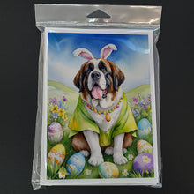Load image into Gallery viewer, Saint Bernard Easter Egg Hunt Greeting Cards - Blank Note Cards – 8-Pack of Artist-Designed Cards with Envelopes