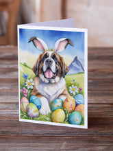 Load image into Gallery viewer, Saint Bernard Easter Egg Hunt Greeting Cards - Blank Note Cards – 8-Pack of Artist-Designed Cards with Envelopes