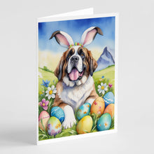 Load image into Gallery viewer, Saint Bernard Easter Egg Hunt Greeting Cards - Blank Note Cards – 8-Pack of Artist-Designed Cards with Envelopes