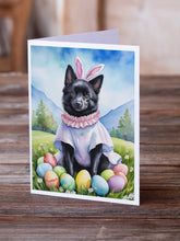 Load image into Gallery viewer, Schipperke Easter Egg Hunt Greeting Cards - Blank Note Cards – 8-Pack of Artist-Designed Cards with Envelopes