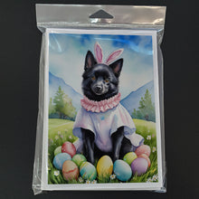 Load image into Gallery viewer, Schipperke Easter Egg Hunt Greeting Cards - Blank Note Cards – 8-Pack of Artist-Designed Cards with Envelopes