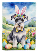 Load image into Gallery viewer, Schnauzer Easter Garden Flag - Easter Egg Hunt - Dog-Themed Spring Yard Decor
