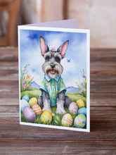 Load image into Gallery viewer, Schnauzer Easter Egg Hunt Greeting Cards - Blank Note Cards – 8-Pack of Artist-Designed Cards with Envelopes