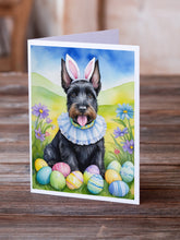 Load image into Gallery viewer, Scottish Terrier Easter Egg Hunt Greeting Cards - Blank Note Cards – 8-Pack of Artist-Designed Cards with Envelopes