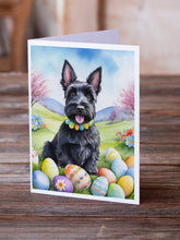 Load image into Gallery viewer, Scottish Terrier Easter Egg Hunt Greeting Cards - Blank Note Cards – 8-Pack of Artist-Designed Cards with Envelopes