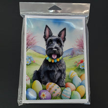 Load image into Gallery viewer, Scottish Terrier Easter Egg Hunt Greeting Cards - Blank Note Cards – 8-Pack of Artist-Designed Cards with Envelopes