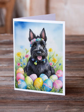 Load image into Gallery viewer, Scottish Terrier Easter Egg Hunt Greeting Cards - Blank Note Cards – 8-Pack of Artist-Designed Cards with Envelopes