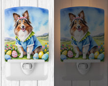 Load image into Gallery viewer, Sheltie Easter Egg Hunt Ceramic Night Light