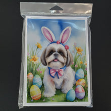 Load image into Gallery viewer, Shih Tzu Easter Egg Hunt Greeting Cards - Blank Note Cards – 8-Pack of Artist-Designed Cards with Envelopes