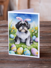Load image into Gallery viewer, Shih Tzu Easter Egg Hunt Greeting Cards - Blank Note Cards – 8-Pack of Artist-Designed Cards with Envelopes
