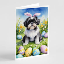 Load image into Gallery viewer, Shih Tzu Easter Egg Hunt Greeting Cards - Blank Note Cards – 8-Pack of Artist-Designed Cards with Envelopes
