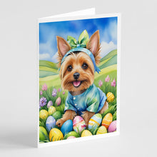 Load image into Gallery viewer, Silky Terrier Easter Egg Hunt Greeting Cards - Blank Note Cards – 8-Pack of Artist-Designed Cards with Envelopes