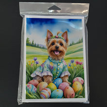 Load image into Gallery viewer, Silky Terrier Easter Egg Hunt Greeting Cards - Blank Note Cards – 8-Pack of Artist-Designed Cards with Envelopes