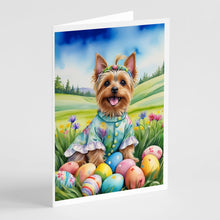 Load image into Gallery viewer, Silky Terrier Easter Egg Hunt Greeting Cards - Blank Note Cards – 8-Pack of Artist-Designed Cards with Envelopes