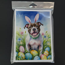 Load image into Gallery viewer, Staffordshire Bull Terrier Easter Egg Hunt Greeting Cards - Blank Note Cards – 8-Pack of Artist-Designed Cards with Envelopes
