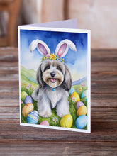Load image into Gallery viewer, Tibetan Terrier Easter Egg Hunt Greeting Cards - Blank Note Cards – 8-Pack of Artist-Designed Cards with Envelopes