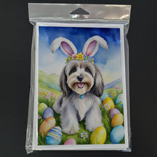 Load image into Gallery viewer, Tibetan Terrier Easter Egg Hunt Greeting Cards - Blank Note Cards – 8-Pack of Artist-Designed Cards with Envelopes