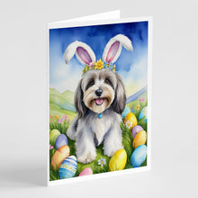 Load image into Gallery viewer, Tibetan Terrier Easter Egg Hunt Greeting Cards - Blank Note Cards – 8-Pack of Artist-Designed Cards with Envelopes