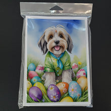 Load image into Gallery viewer, Tibetan Terrier Easter Egg Hunt Greeting Cards - Blank Note Cards – 8-Pack of Artist-Designed Cards with Envelopes