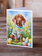Load image into Gallery viewer, Vizsla Easter Egg Hunt Greeting Cards - Blank Note Cards – 8-Pack of Artist-Designed Cards with Envelopes