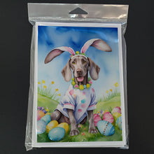 Load image into Gallery viewer, Weimaraner Easter Egg Hunt Greeting Cards - Blank Note Cards – 8-Pack of Artist-Designed Cards with Envelopes