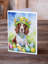 Load image into Gallery viewer, Welsh Springer Spaniel Easter Egg Hunt Greeting Cards - Blank Note Cards – 8-Pack of Artist-Designed Cards with Envelopes