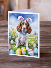Load image into Gallery viewer, Welsh Springer Spaniel Easter Egg Hunt Greeting Cards - Blank Note Cards – 8-Pack of Artist-Designed Cards with Envelopes