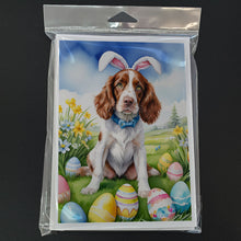 Load image into Gallery viewer, Welsh Springer Spaniel Easter Egg Hunt Greeting Cards - Blank Note Cards – 8-Pack of Artist-Designed Cards with Envelopes